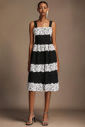 Nettie Halter Sleeveless Lac Midi Dress