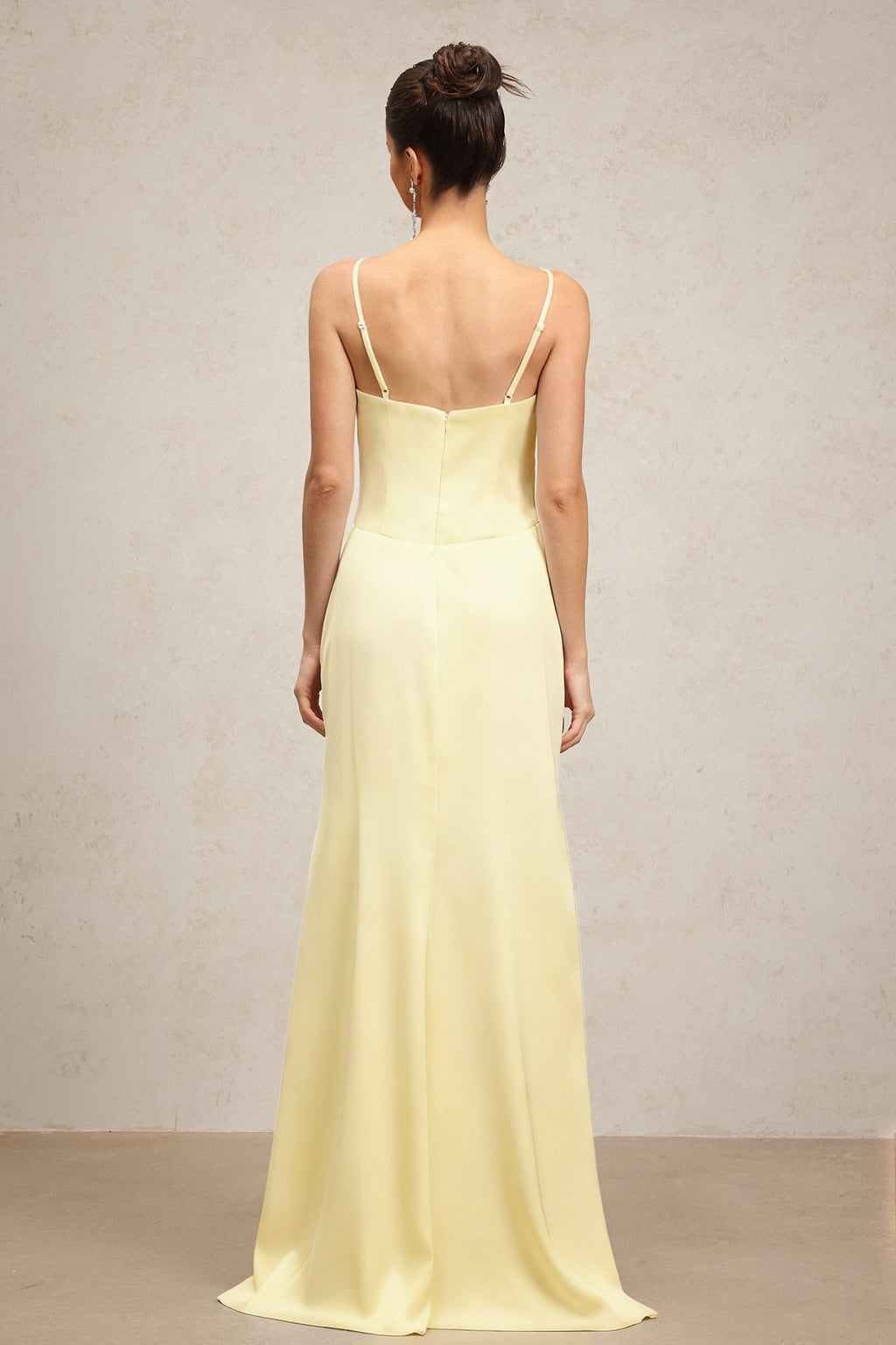 Yvonne Sleeveless V-Neck Flowers Flounce Yellow Maxi Dress