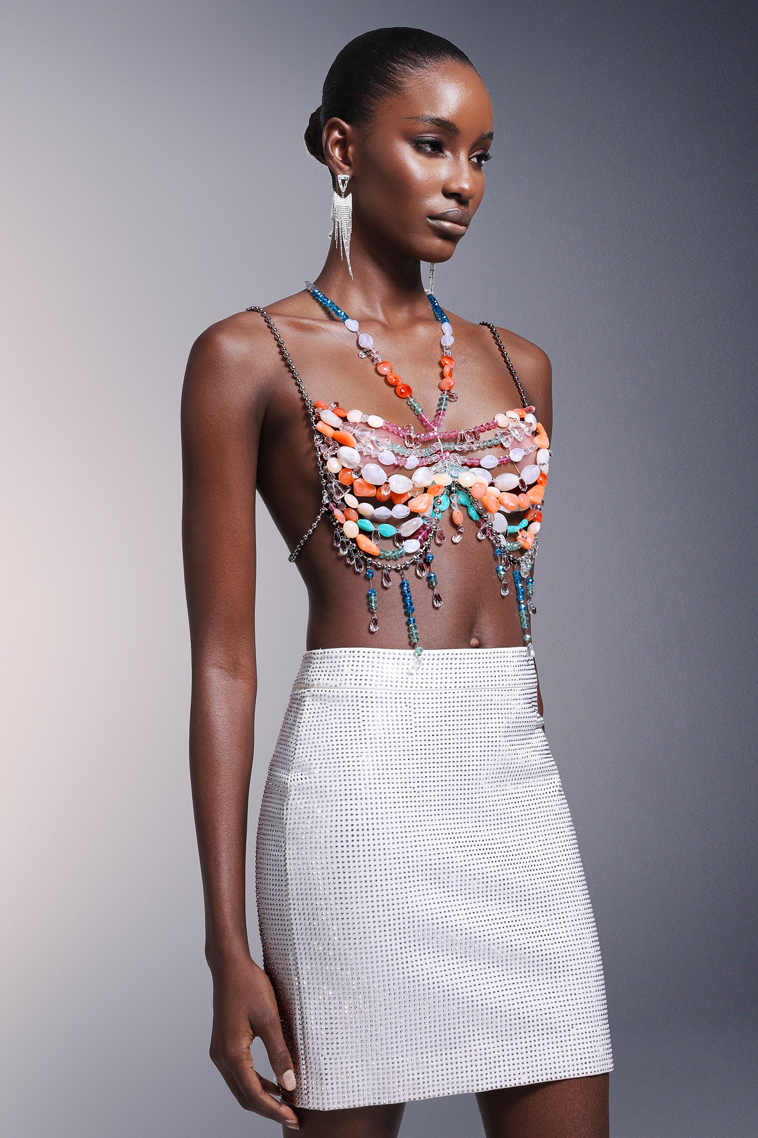 Millie Sleeveless Halter Tassels Chest Chain