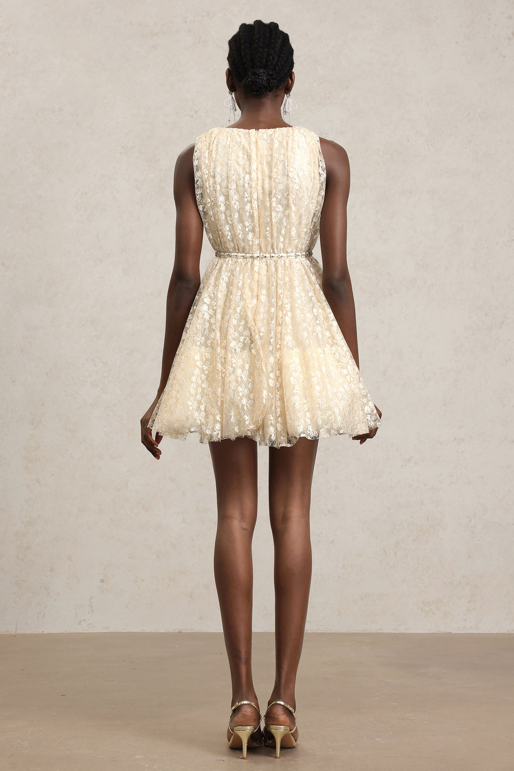Roxanne Sleeveless V-Neck Bowknot Mini Dress