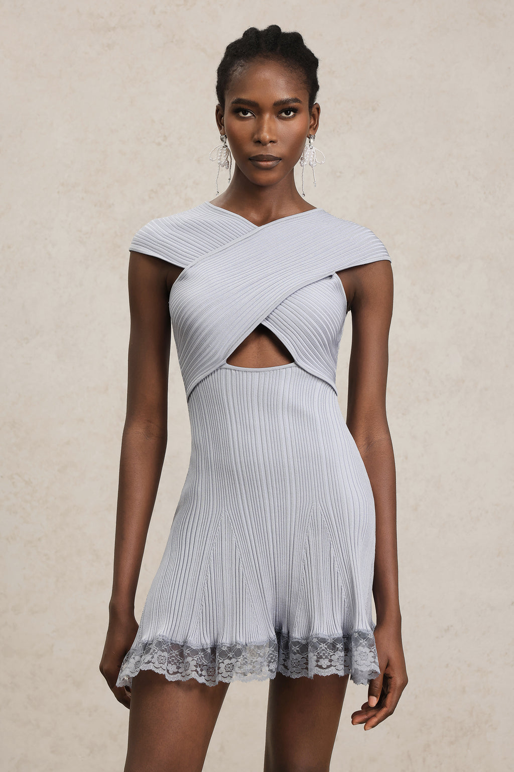 Zoe Sleeveless Hollow Out Bandage Lace Mini Dress