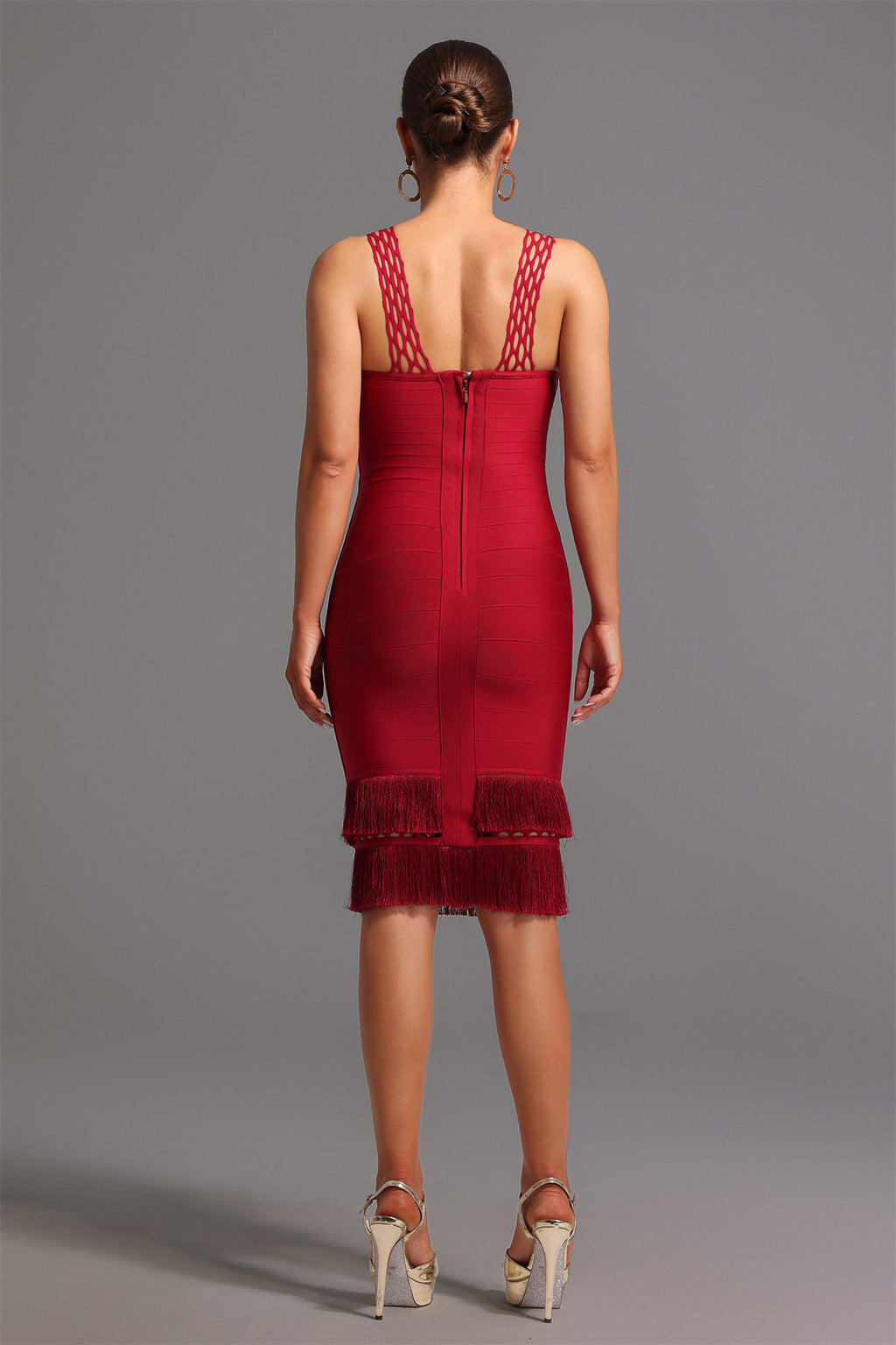 Loretta Sleeveless Tassel Bandage Mini Dress