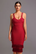 Loretta Sleeveless Tassel Bandage Mini Dress
