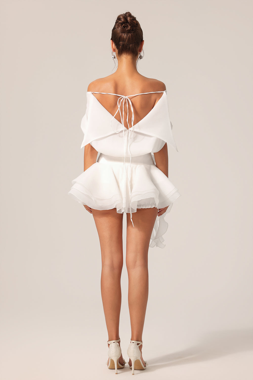 Kattin Off-The-Shoulder Flowers Mini Dress