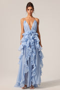 Quincy Sleeveless Backless Folds Maxi Dress