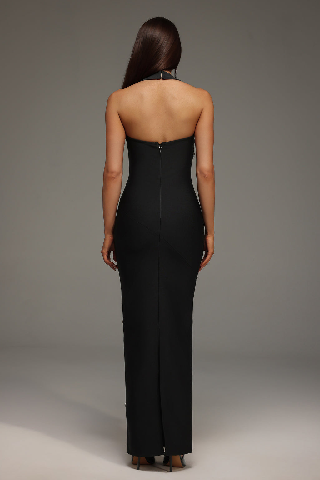 Meryl Halter Diamond Maxi Dress