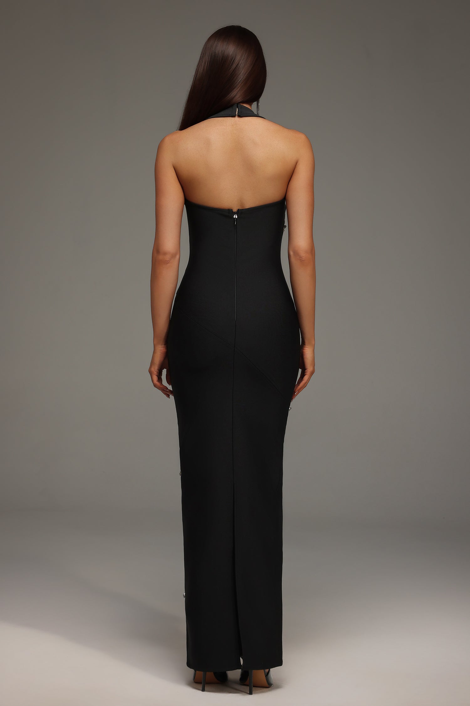 Meryl Halter Diamond Maxi Dress