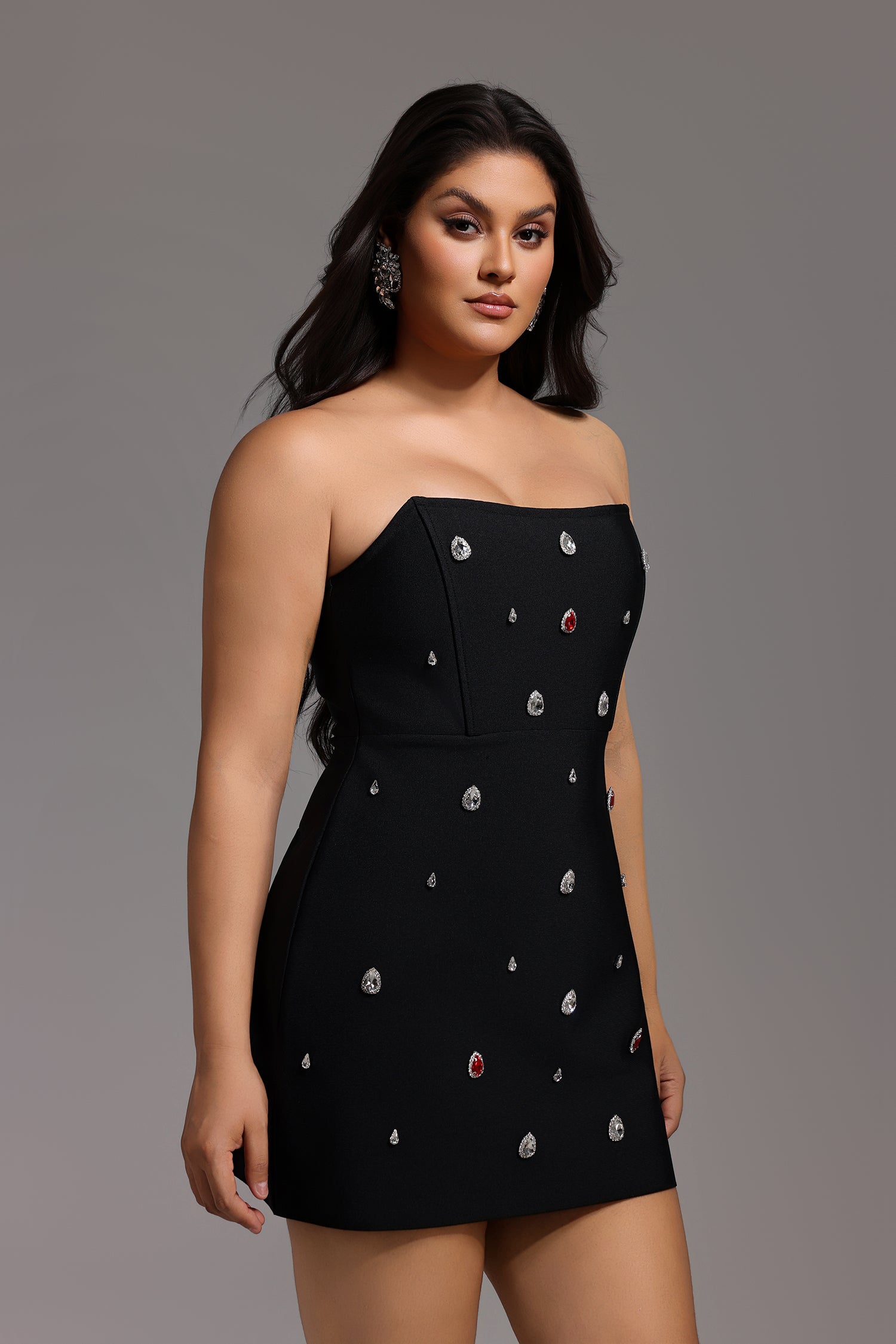 Shalissa Sleeveless Diamond Mini Dress