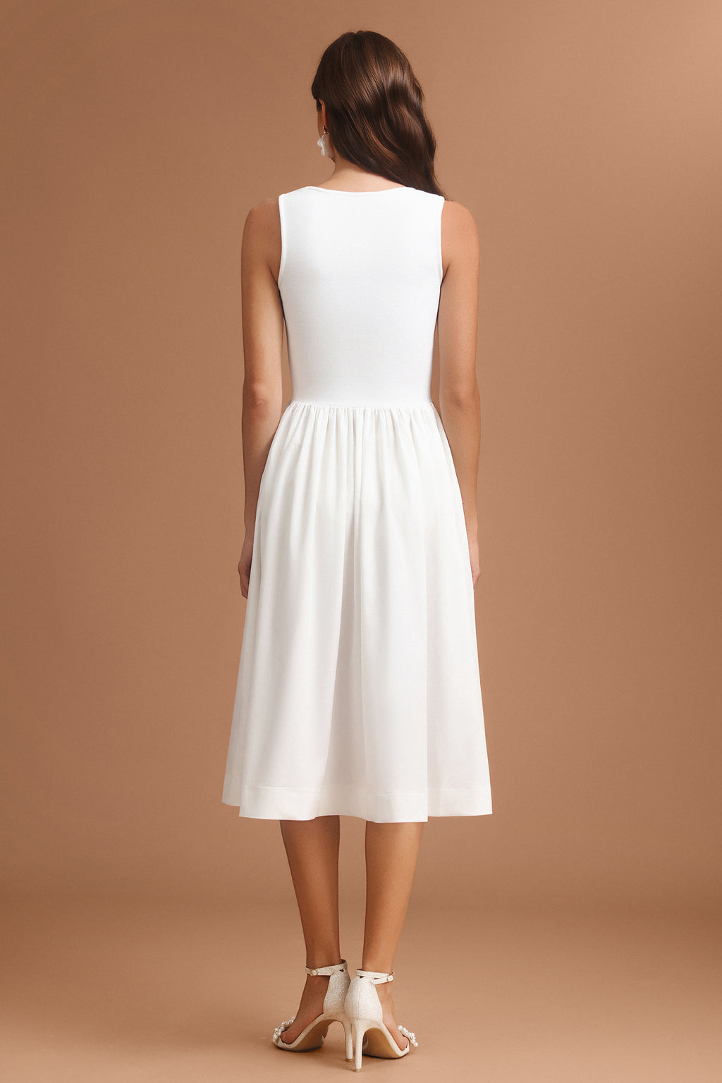 Tereza Square Collar Halter Butterfly Midi Dress