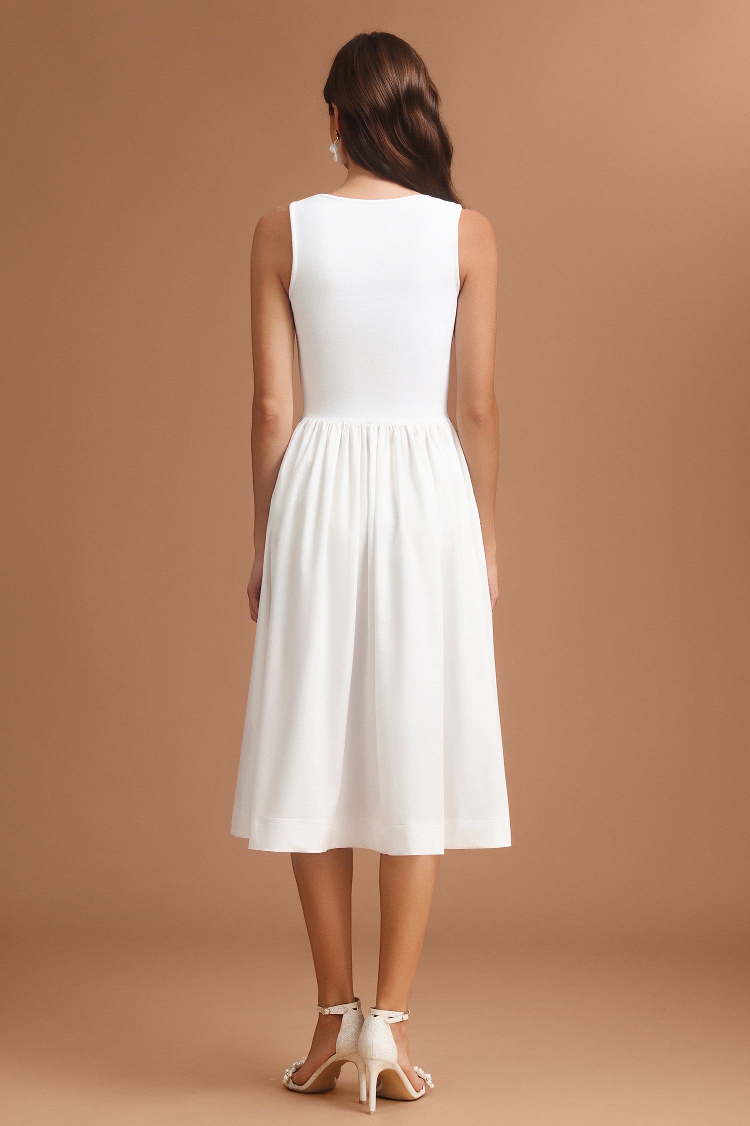 Tereza Square Collar Halter Butterfly Midi Dress