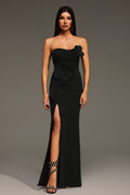 Stretchy Sleeveless Flowers Slit Bandage Maxi Dress