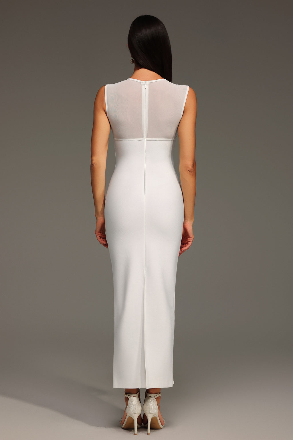 Quinn Sleeveless Concatenate Tulle Bandage Maxi Dress