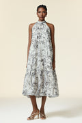 Florelle Sleeveless Flower Printed Midi Dress