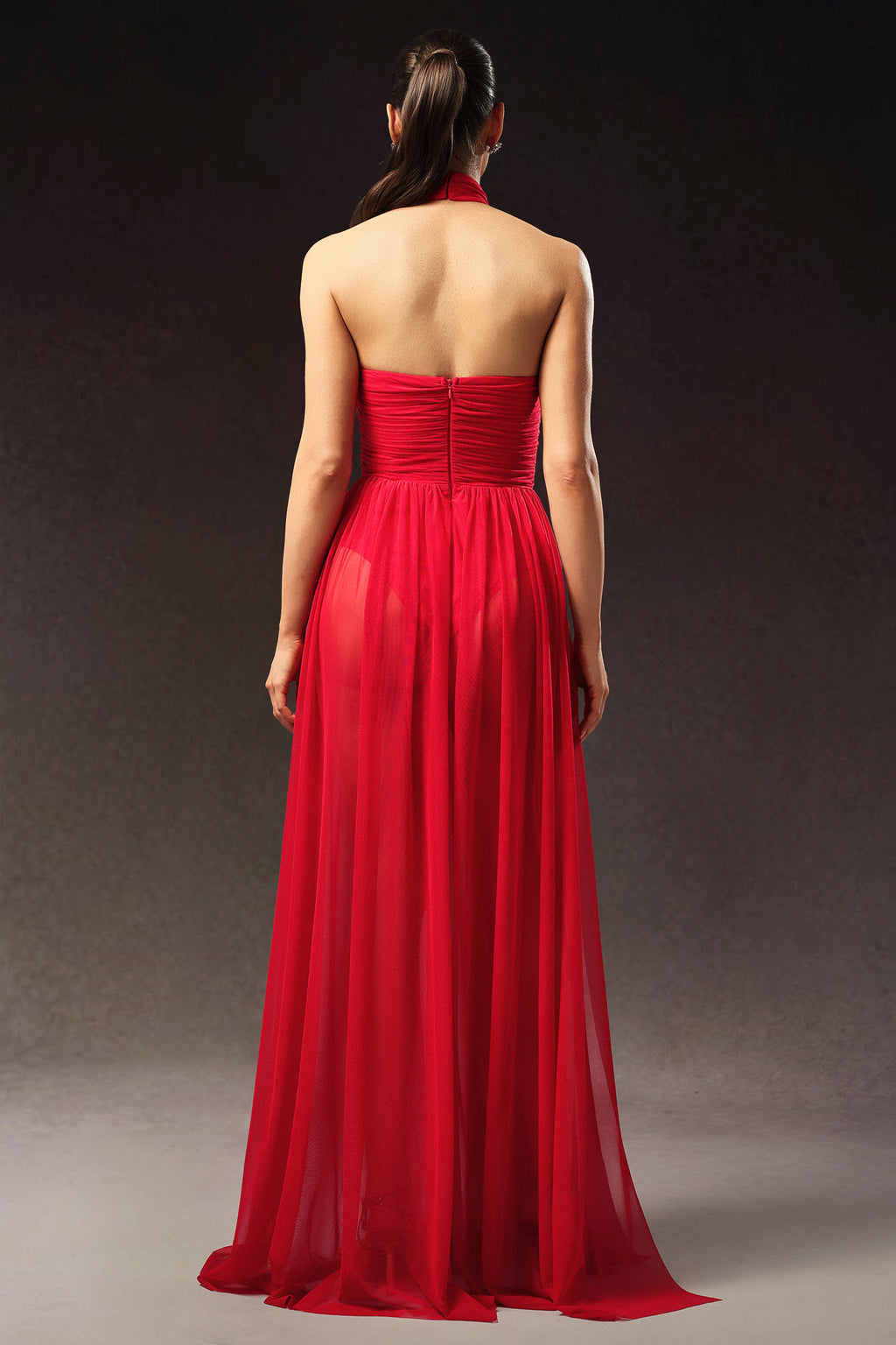 Tesare Halter Sleeveless Hollow Out Maxi Dress