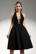 Enya Sleeveless Halter Bow Mini Dress