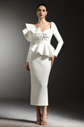 Faray Ruffled Long Sleeves  Maxi Dress