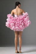 Vivi Strapless Floral Cape and Mini Dress Two-Piece Set