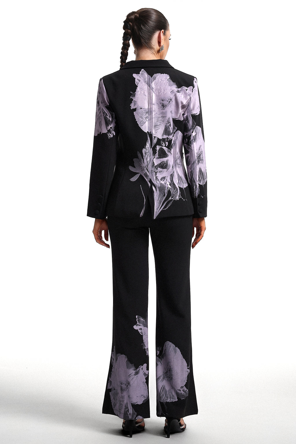 Garina Asymetric Floral Print Suit