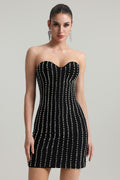 Kava Rhinestone Bandage Mini Dress