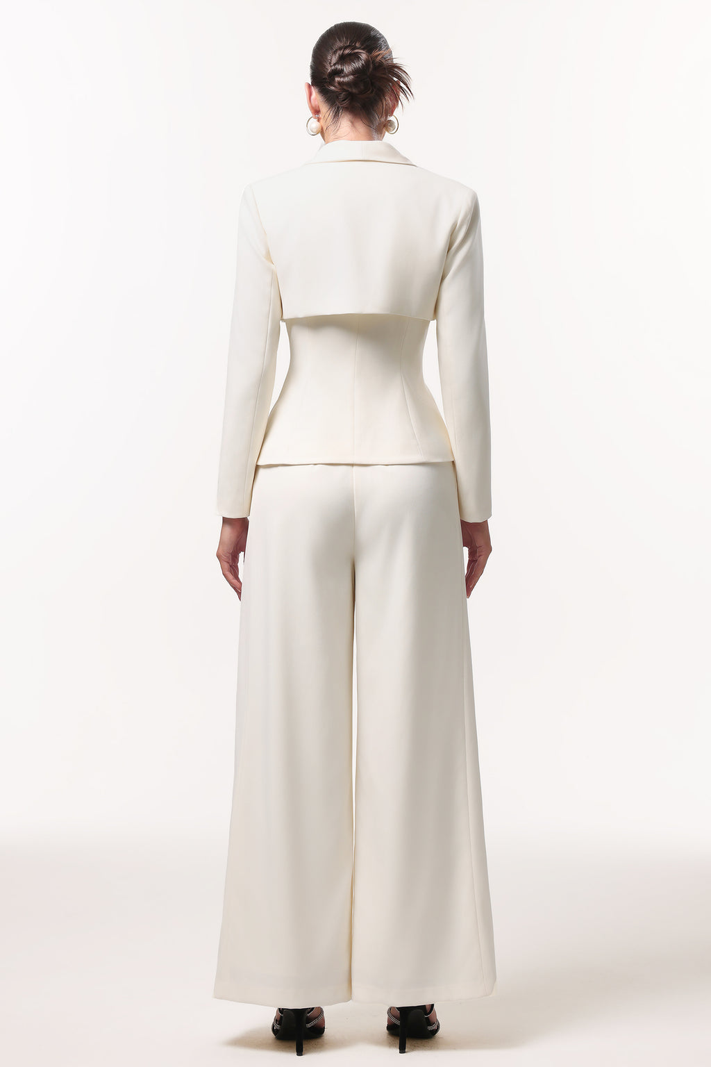 Yalia Classic Tailored Long Sleeve Woven Blazer Two Piece Set