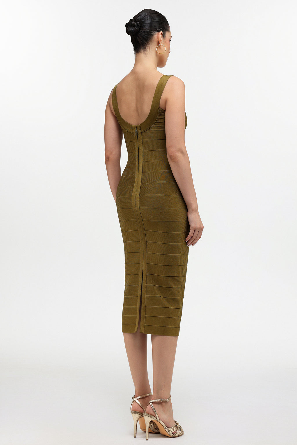 Geri Classic Contour Sleeveless Bandage Midi Dress