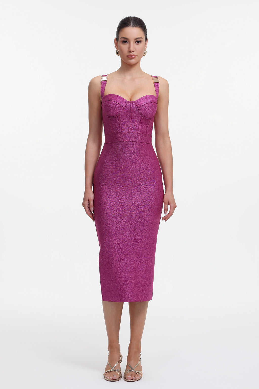 Ziriy Sleeveless V-Neck Bandage Purple Maxi Dress