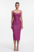 Ziriy Sleeveless V-Neck Bandage Purple Maxi Dress
