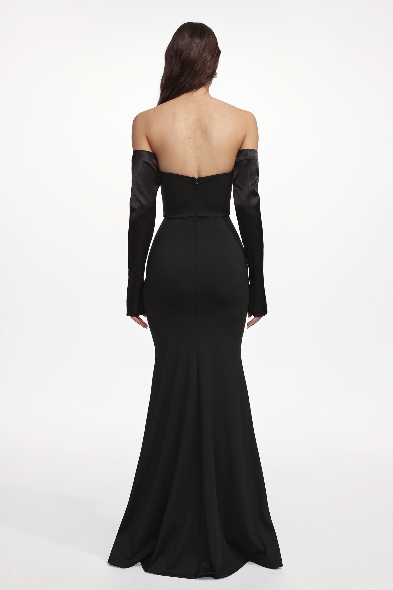Lalila Elegant Cinched Waist Long Sleeve Pleated Maxi Dress