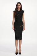 Saraja Chic Contour Sleeveless Cut Out Bandage Midi Dress