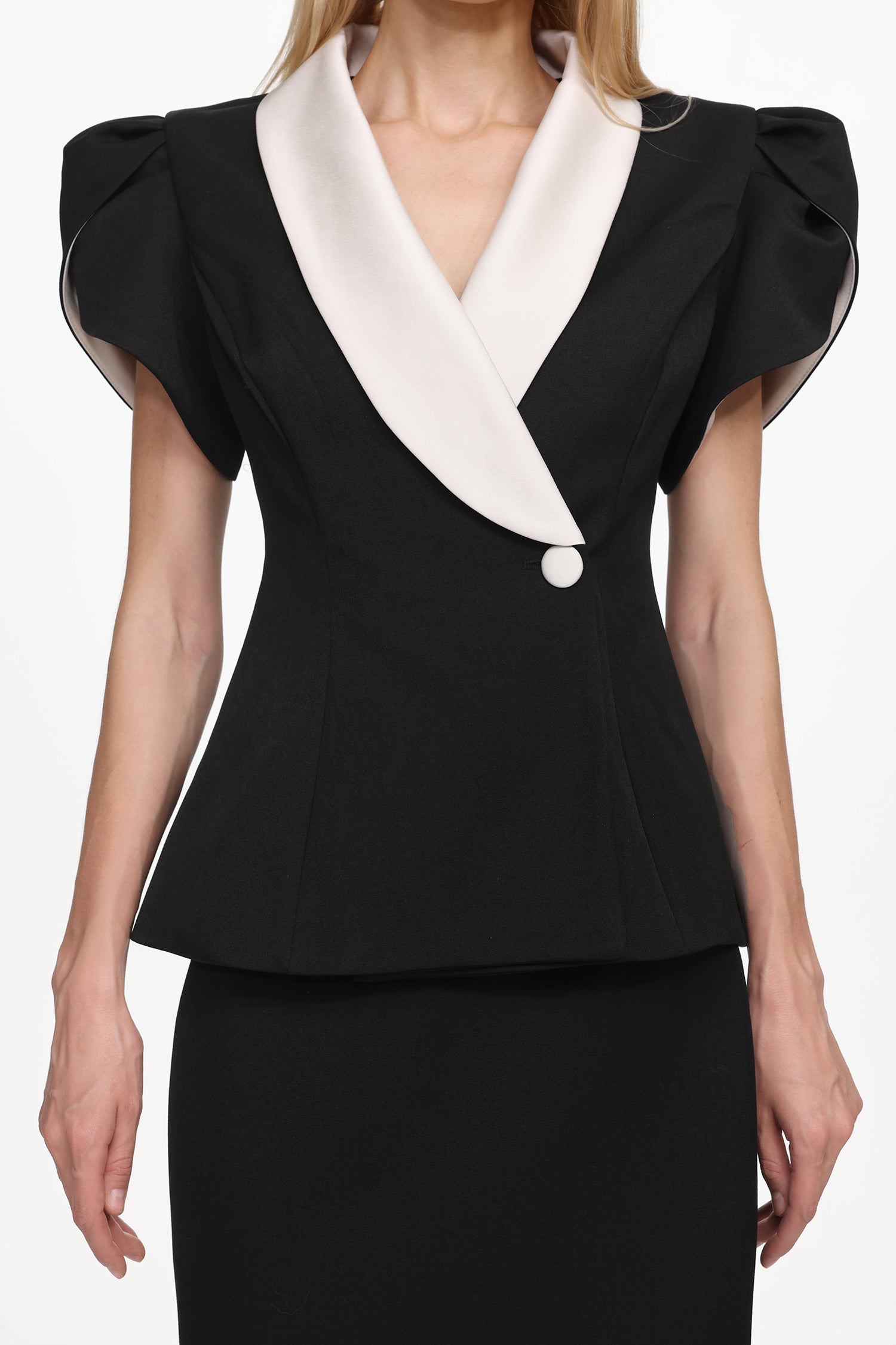 Katrina Classic Tailored Contrast Jacket and Skirt Set