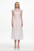 Riala Elegant Flowy Short Sleeve Lace Maxi Dress