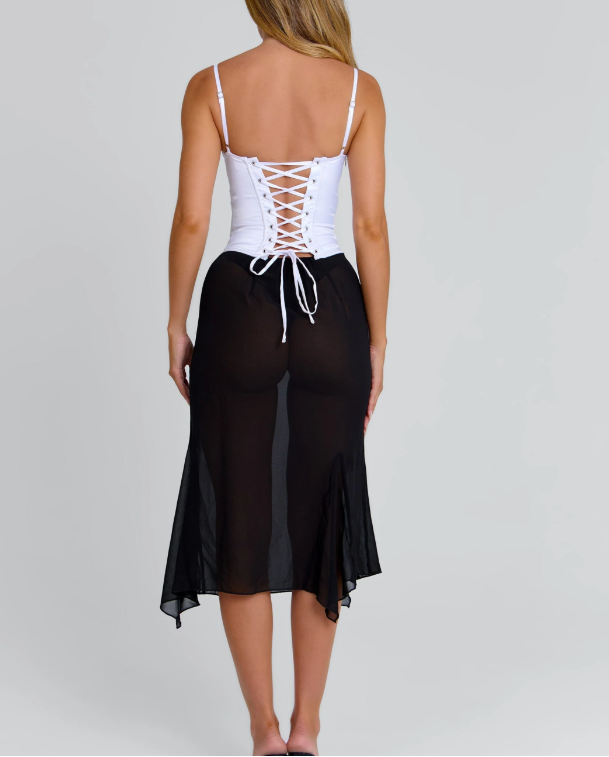 Kailen Midi Dress White Black
