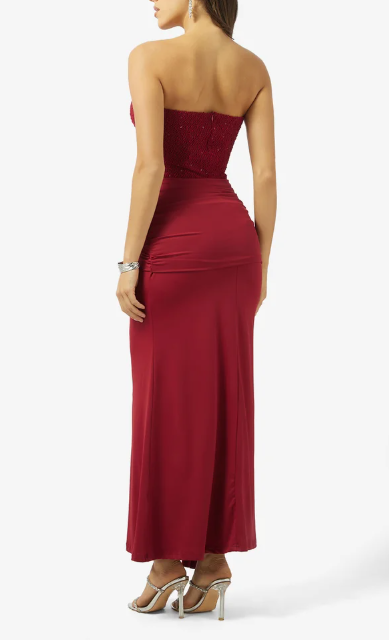Corset Bodice Lace Detail Draped Dress