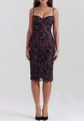 Escala Black Lace Midi Dress