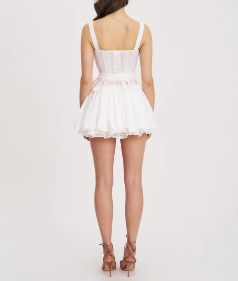 Aliya White Cotton Poplin Button Up Sleeveless Top