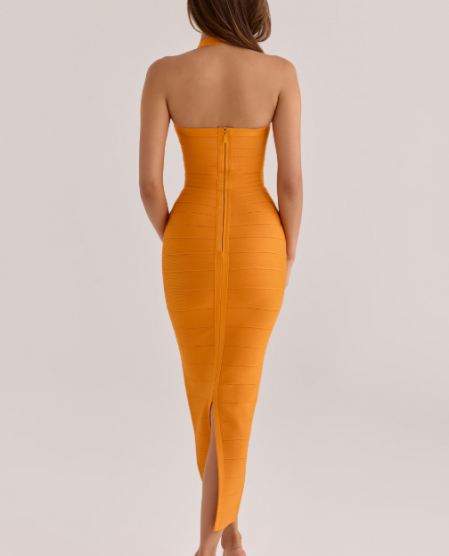 Halter Neck Bandage Maxi Dress