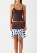 Being With You Mini Skirt - Blue Mocha Dot