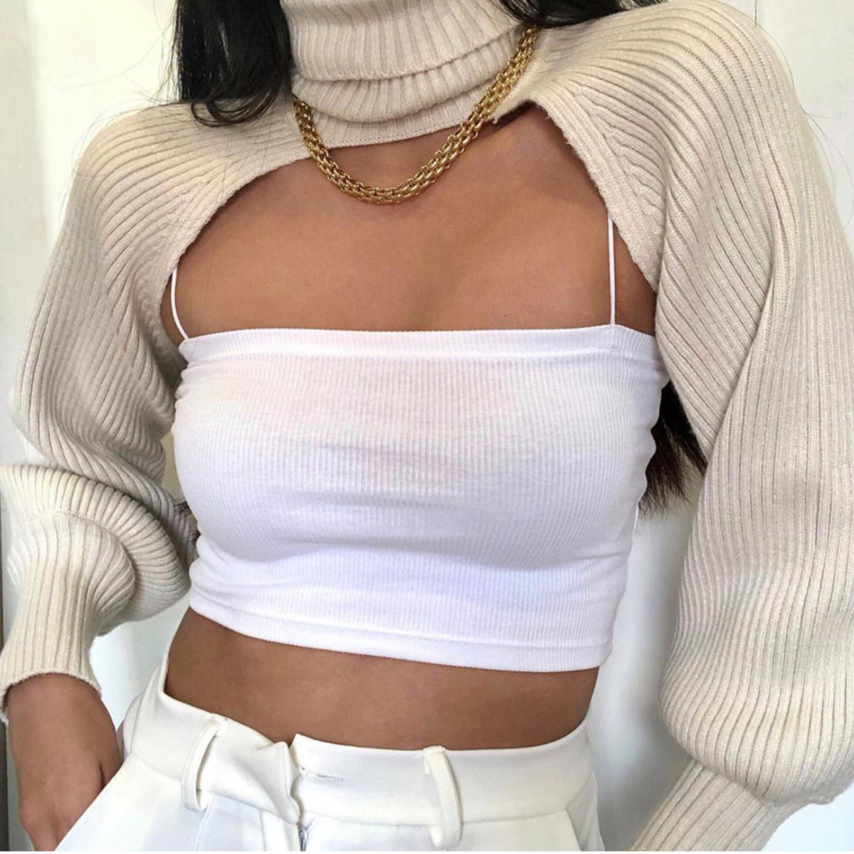 Street Stylish Personality Backless Sweater
