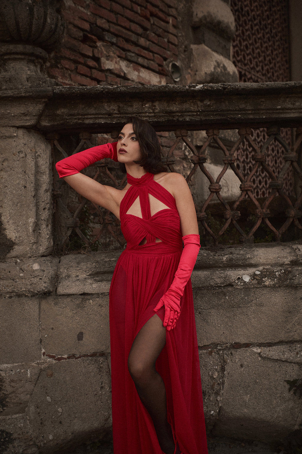 Tesare Halter Sleeveless Hollow Out Maxi Dress