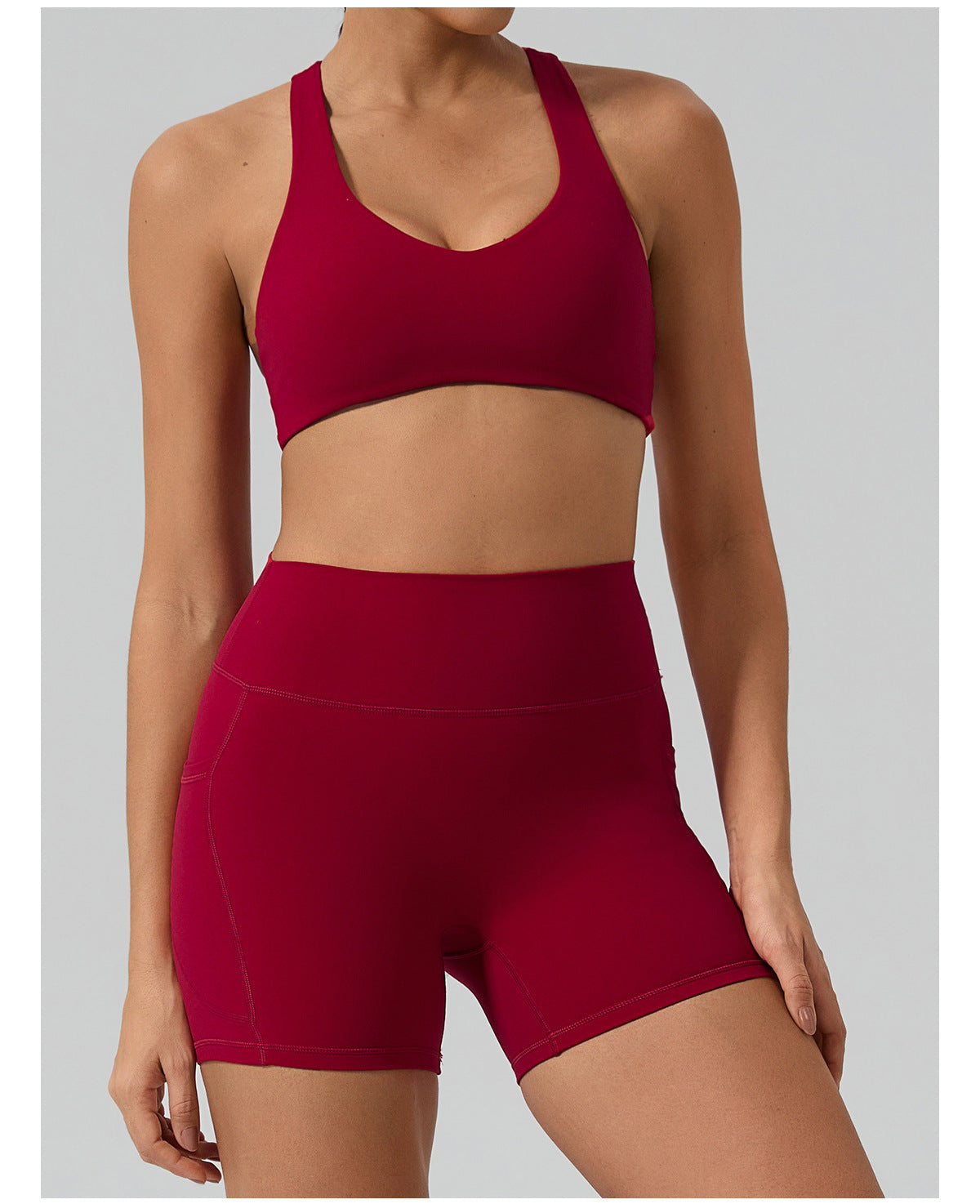 Summer Naked Feel Yoga Shorts Set