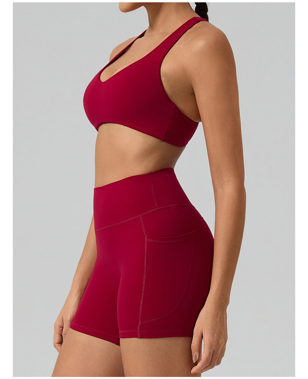 Summer Naked Feel Yoga Shorts Set