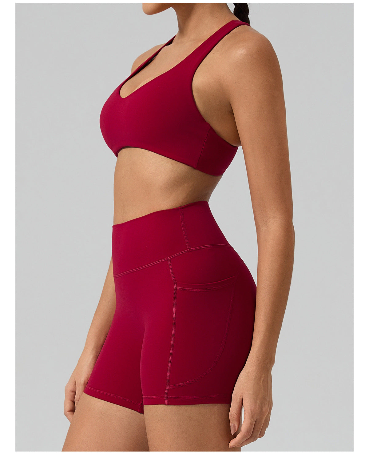 Summer Naked Feel Yoga Shorts Set