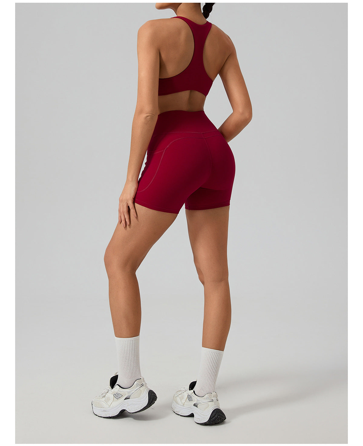 Summer Naked Feel Yoga Shorts Set