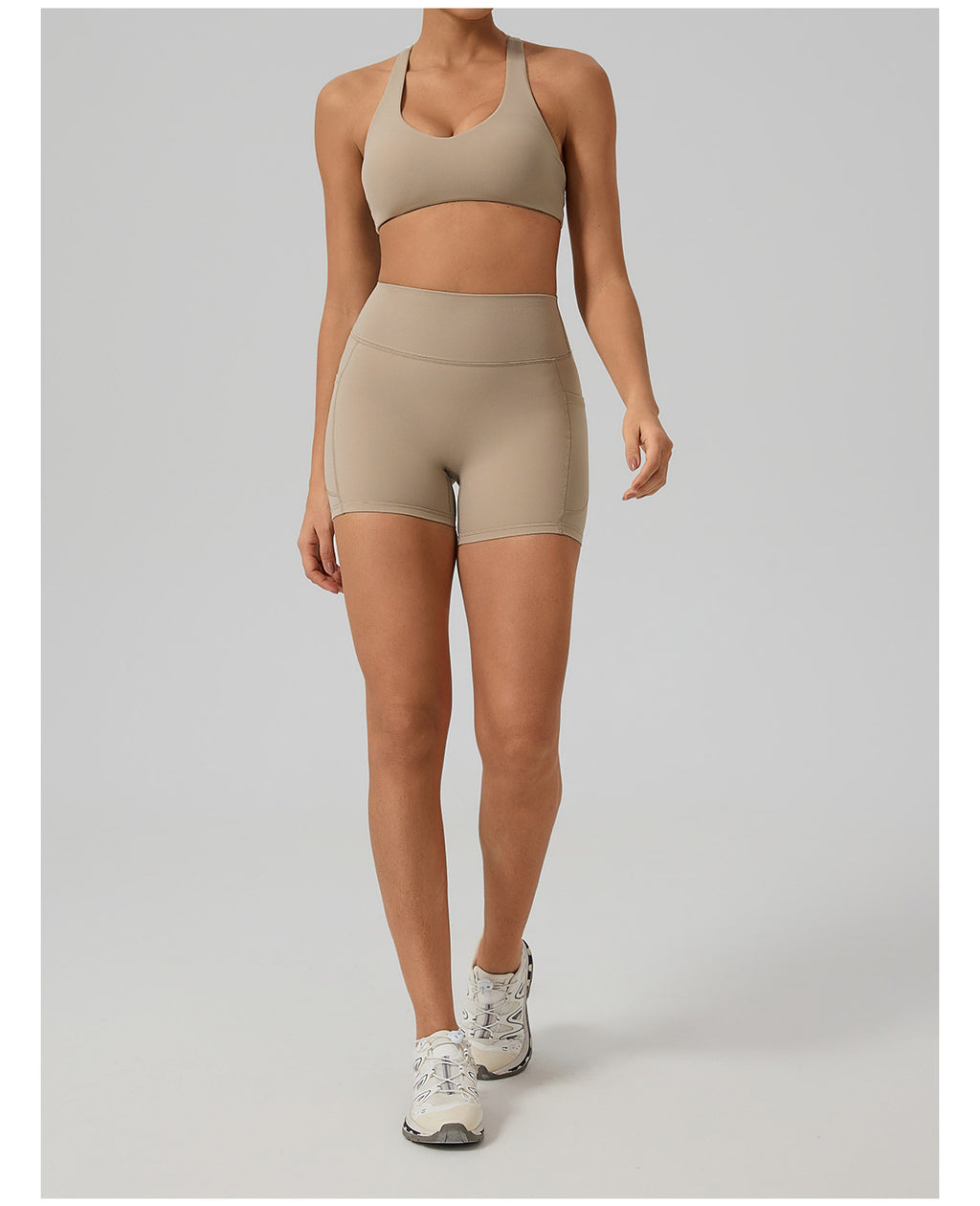 Summer Naked Feel Yoga Shorts Set