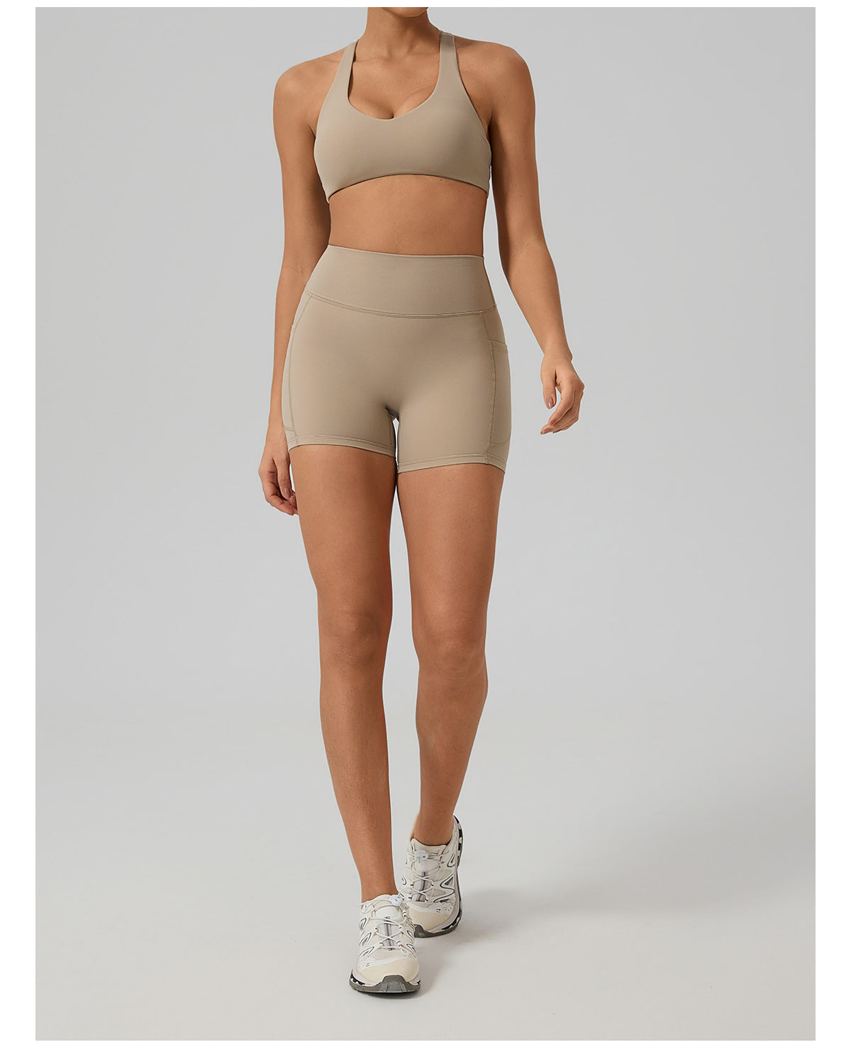 Summer Naked Feel Yoga Shorts Set