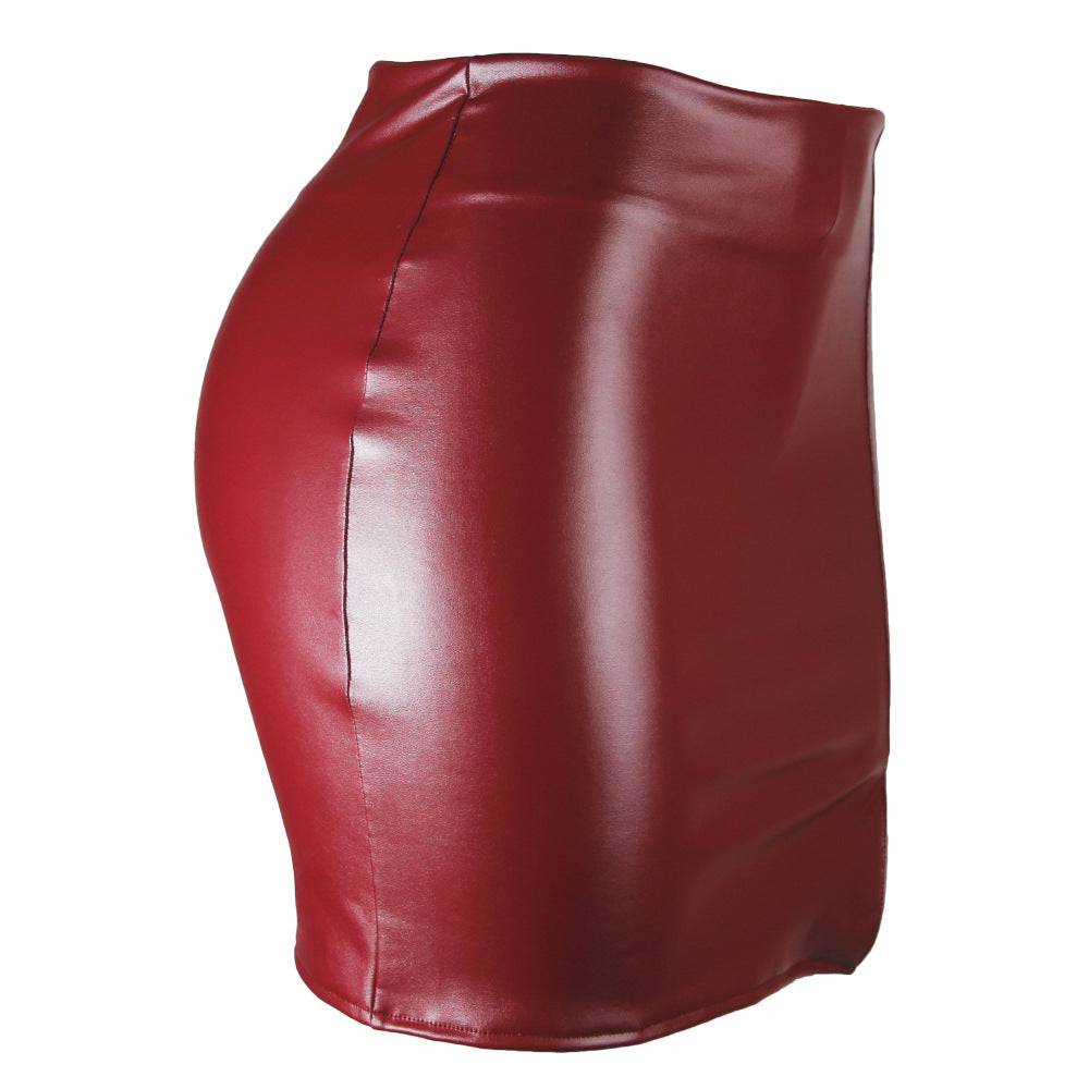 Elegant Leather Split Skirt
