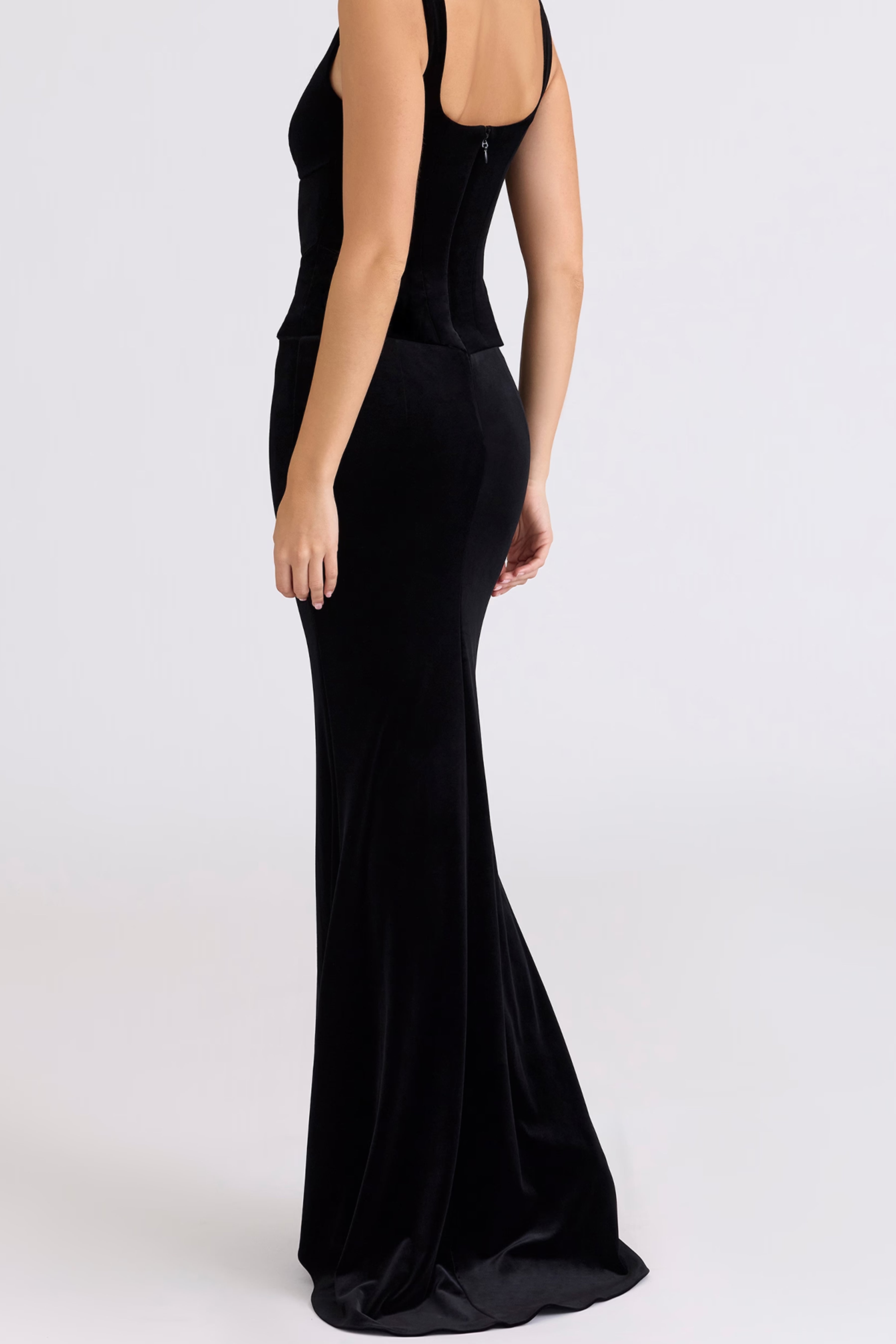 Black Velvet Hourglass Maxi Dress