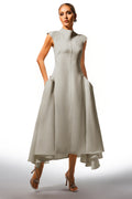 Paca Choker Sleeveless Grey Maxi Dress