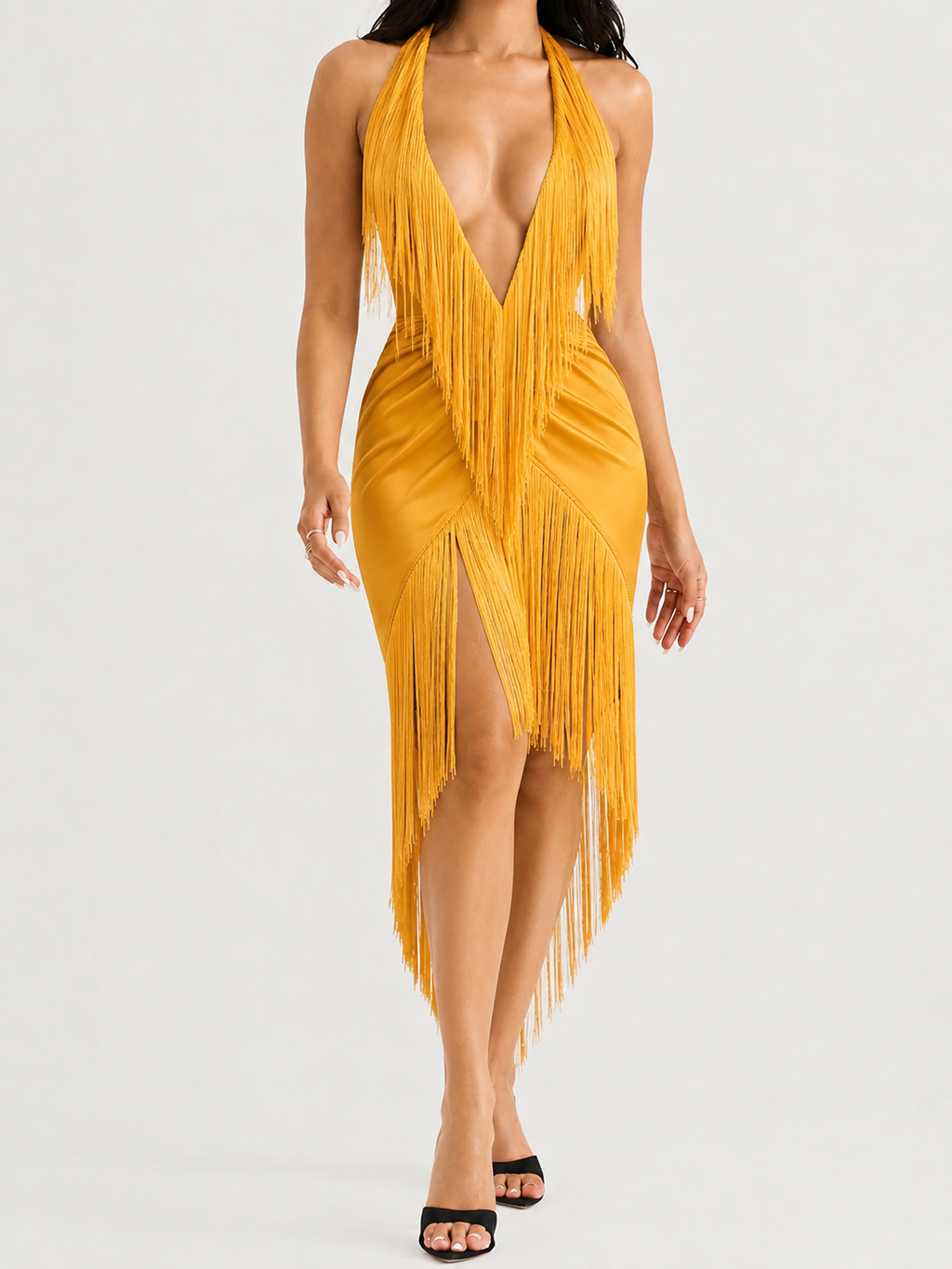 Sunset Chic Statement Fringe Mini Dress