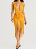 Sunset Chic Statement Fringe Mini Dress